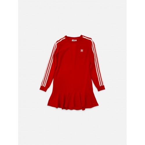 Adidas Originals Φόρεμα με Βολάν Κόκκινο